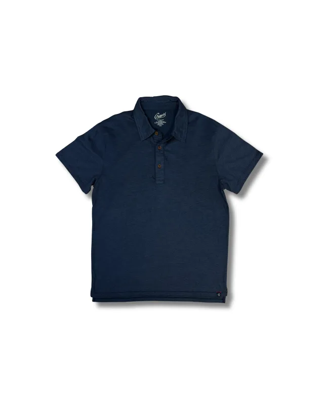 SS Drake Micro Stripe Lux Polo SMP - Midnight Navy made by Grayers