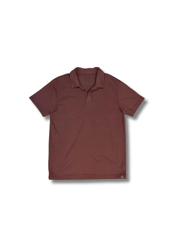 Grid Jacquard Camp Polo SMP - Russet made by Grayers
