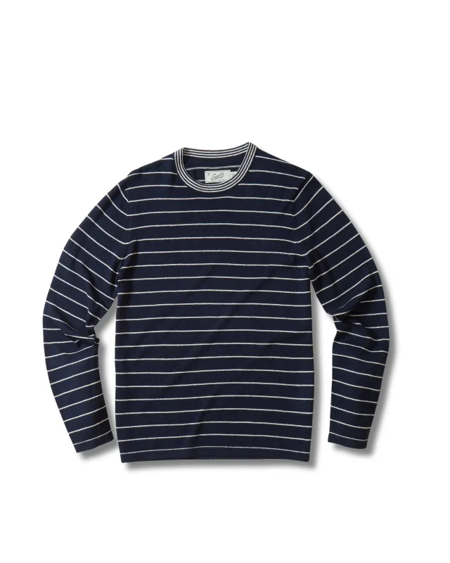Nautical Stripe Crew Neck - Navy White Stripe made by Grayers