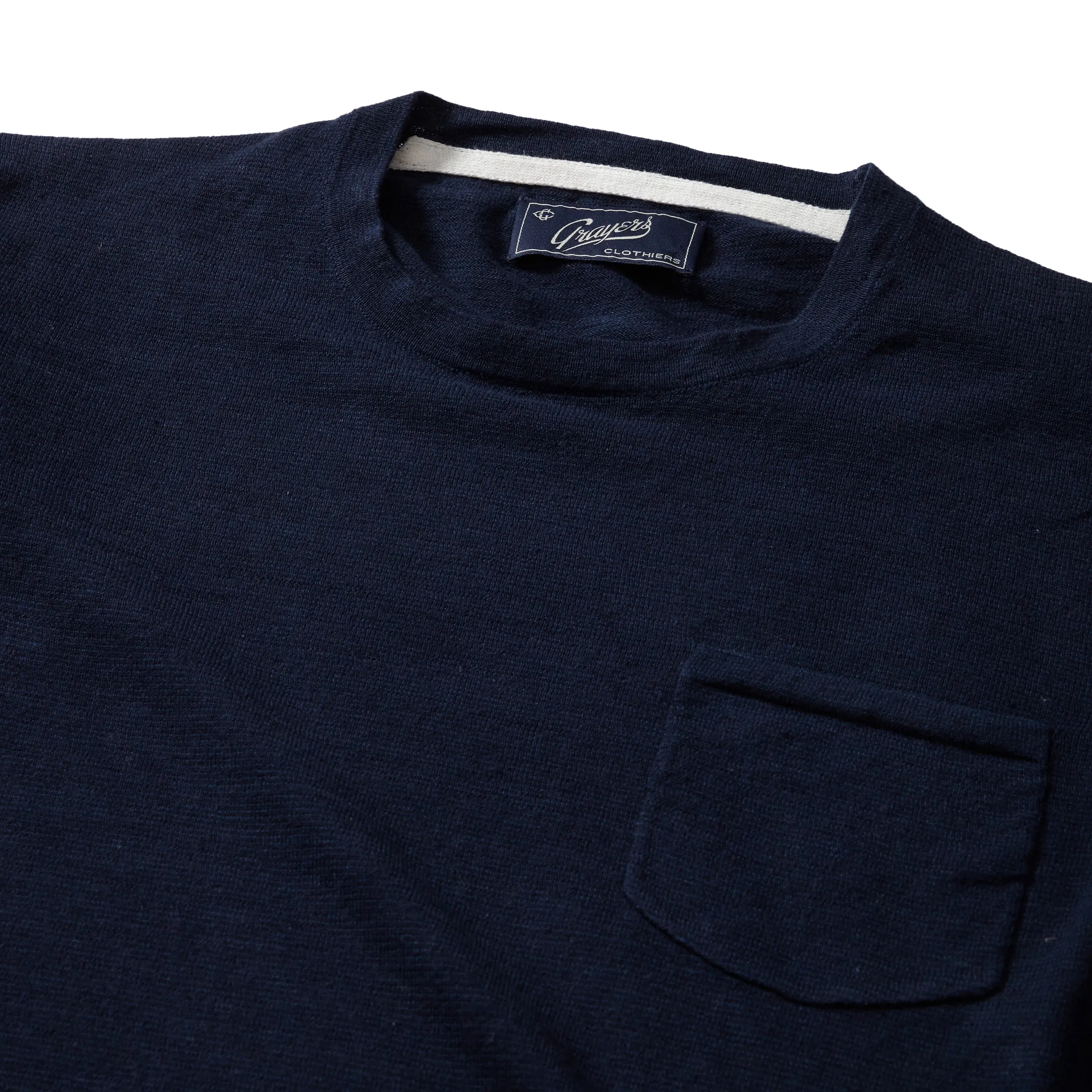 Featherweight Linen Cotton Sweater Tee - Navy Blue sold by Grayers product image thumbnail 2
