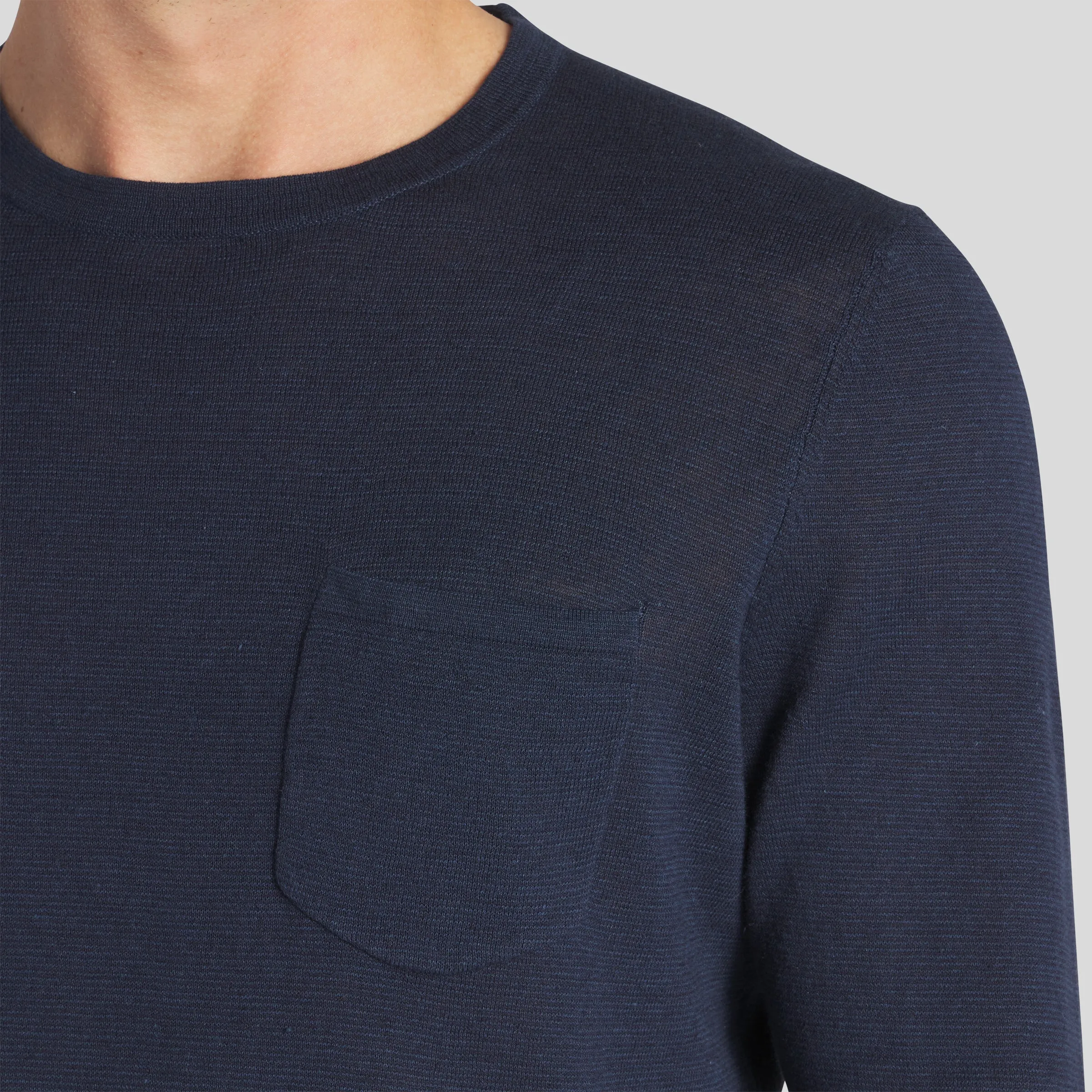 Featherweight Linen Cotton Sweater Tee - Navy Blue sold by Grayers product image thumbnail 3