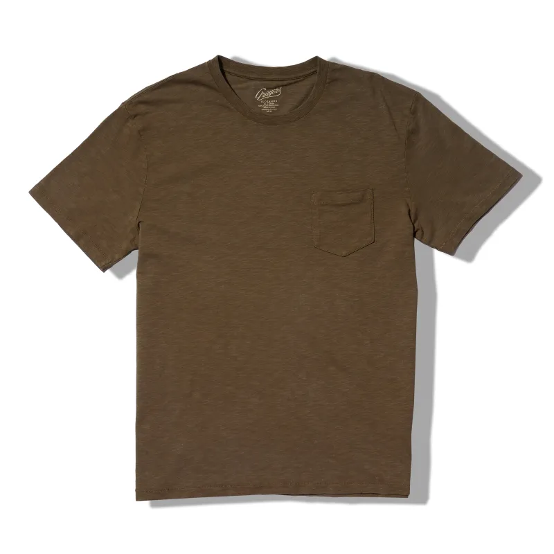 Sunwashed Pocket Tee - Military Olive made by Grayers