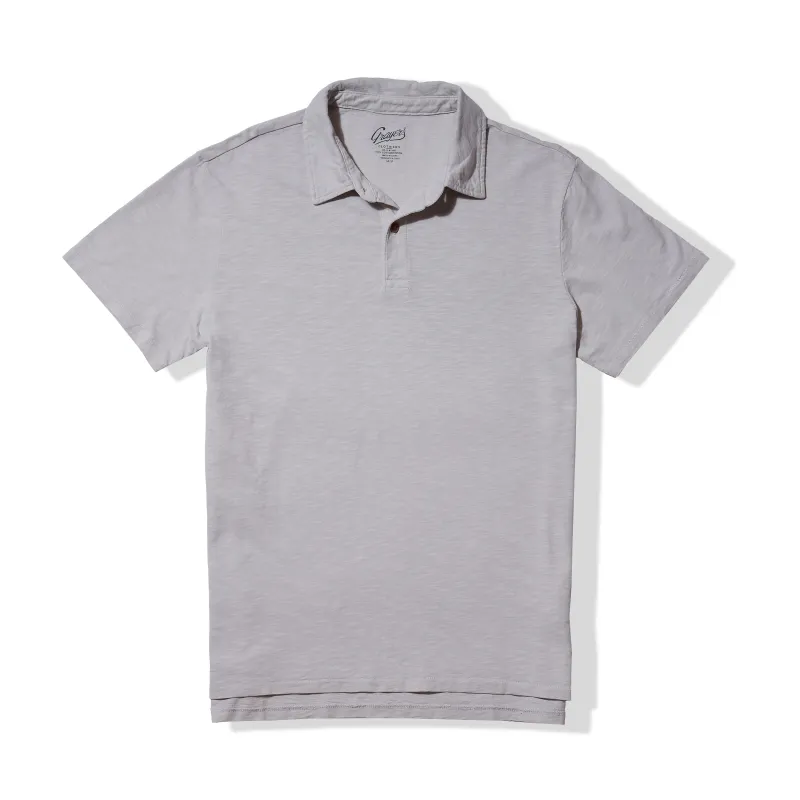 Sunwashed 2 Button Polo - Glacier Gray made by Grayers