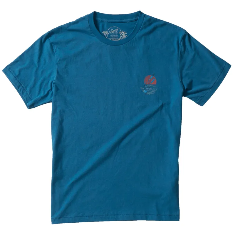 Sunset Print Tee - Saxony Blue made by Grayers