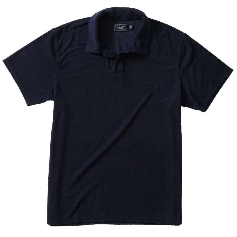 Amalfi Riviera Terry Polo - Midnight Navy made by Grayers
