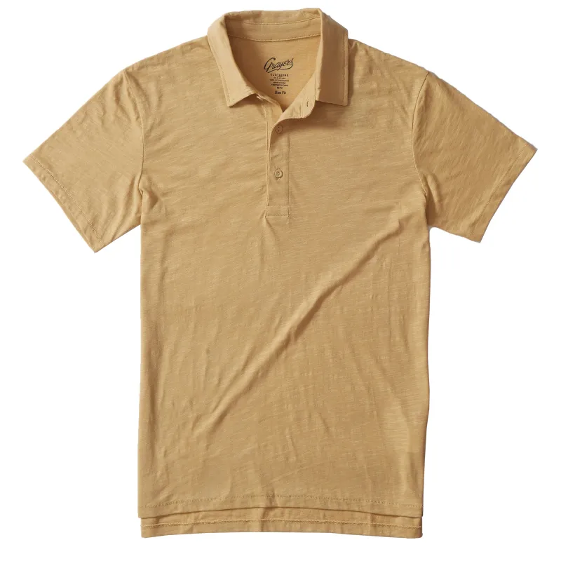 Adrien Slim Fit Slub Polo - Pineapple Slice (Final Sale) made by Grayers
