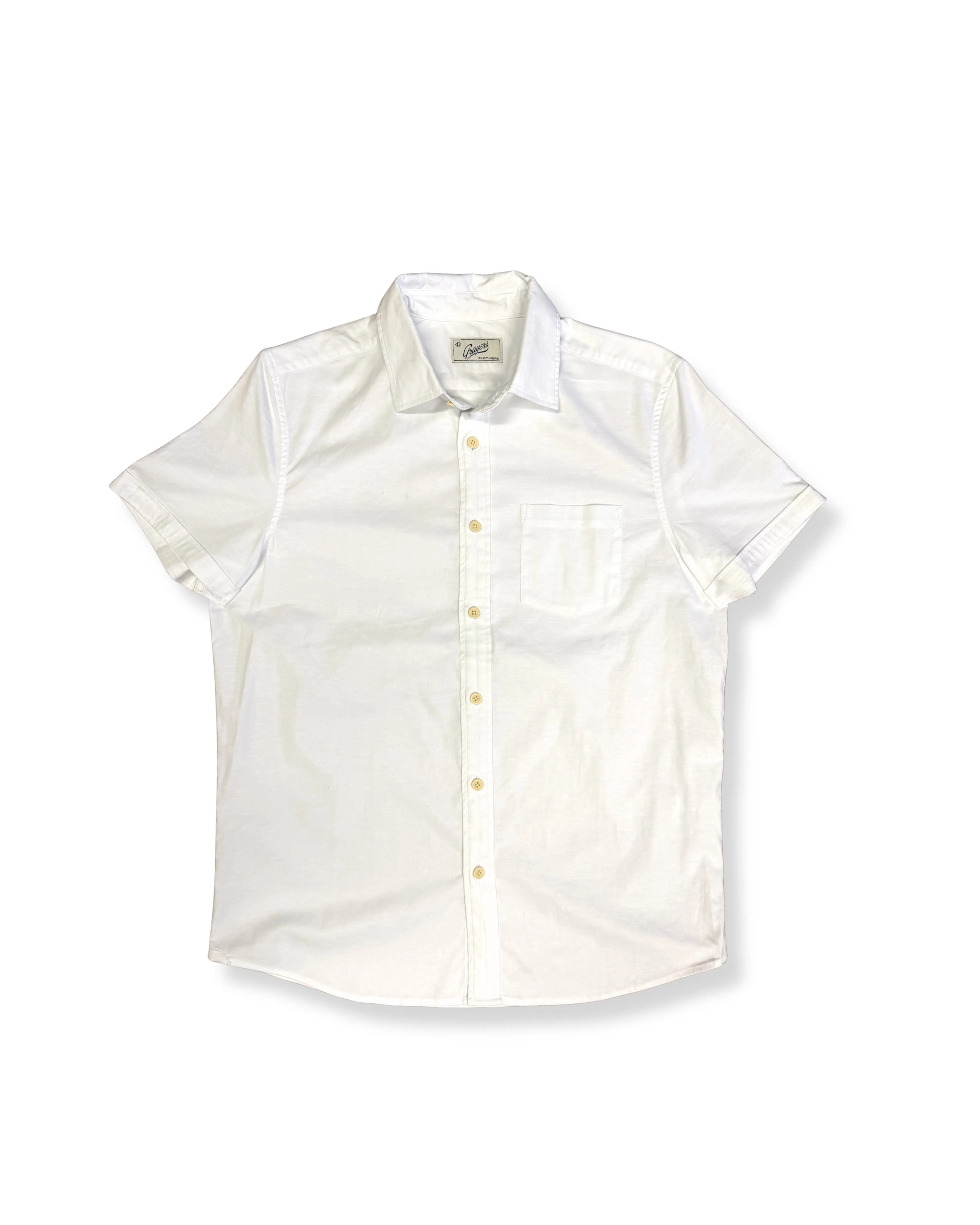 Stretch Summer Oxford SS SMP - White sold by Grayers