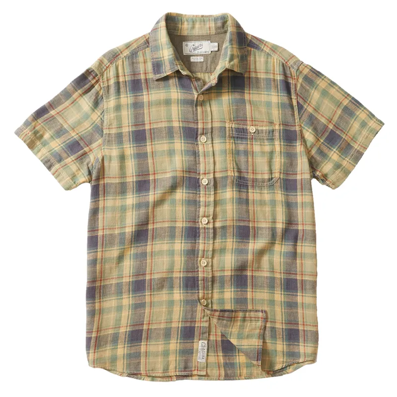 Blair Cotton Linen Loose Weave Shirt - New Wheat Plaid (Final Sale)* made by Grayers