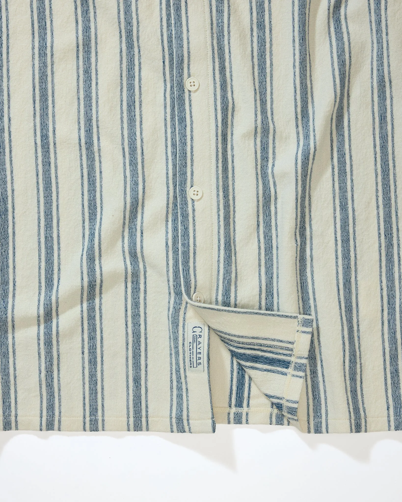 Baja Loopback Camp Shirt - Teal Cream Stripe sold by Grayers product image thumbnail 4