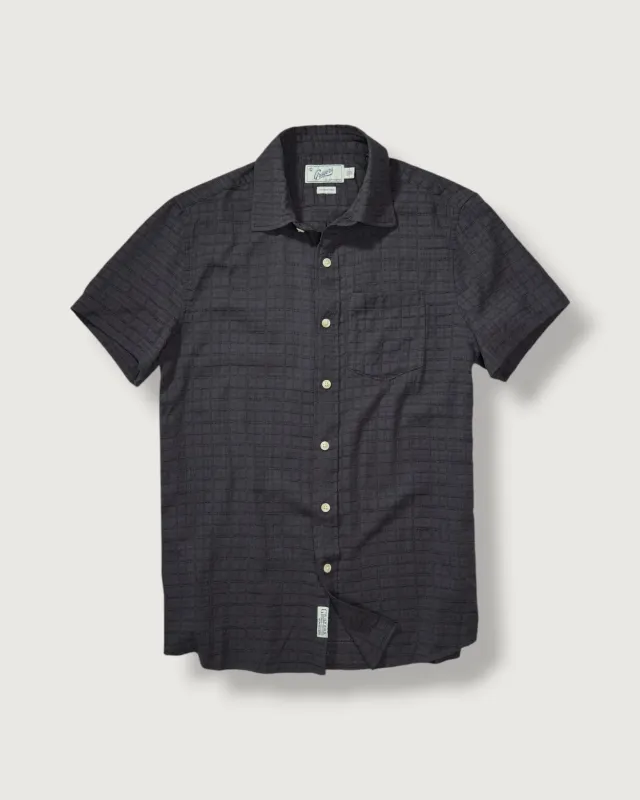 Bamboo Dobby Short Sleeve Shirt - Washed Black made by Grayers