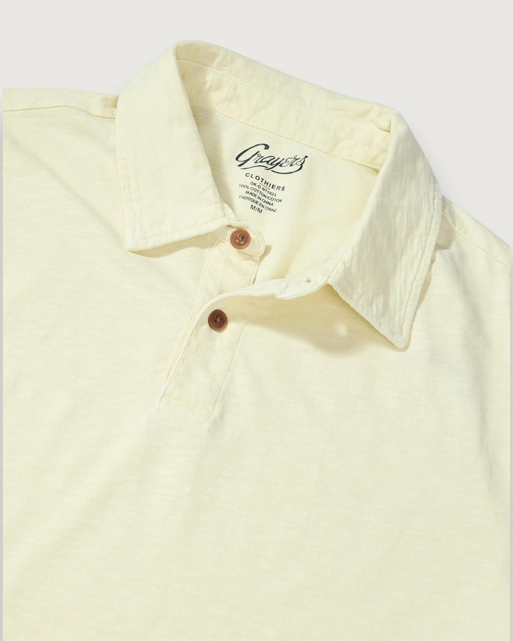 Sunwashed 2 Button Polo - Cloud Cream sold by Grayers product image thumbnail 2