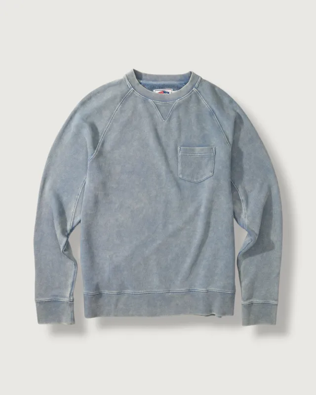 Sunfaded Terry Crew - Aegean Blue made by Grayers