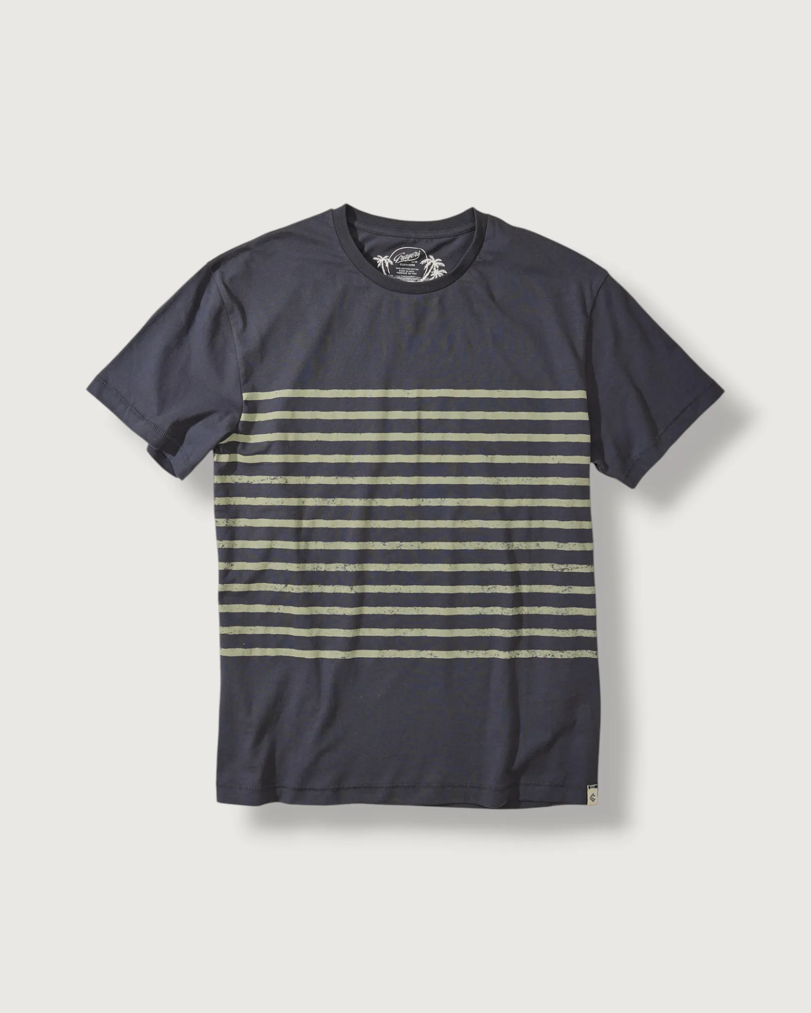 Admiral Stripe Tee - Nine Iron Stone Stripe sold by Grayers