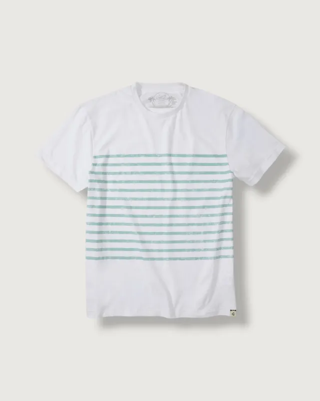 Admiral Stripe Tee - White Blue Stripe made by Grayers