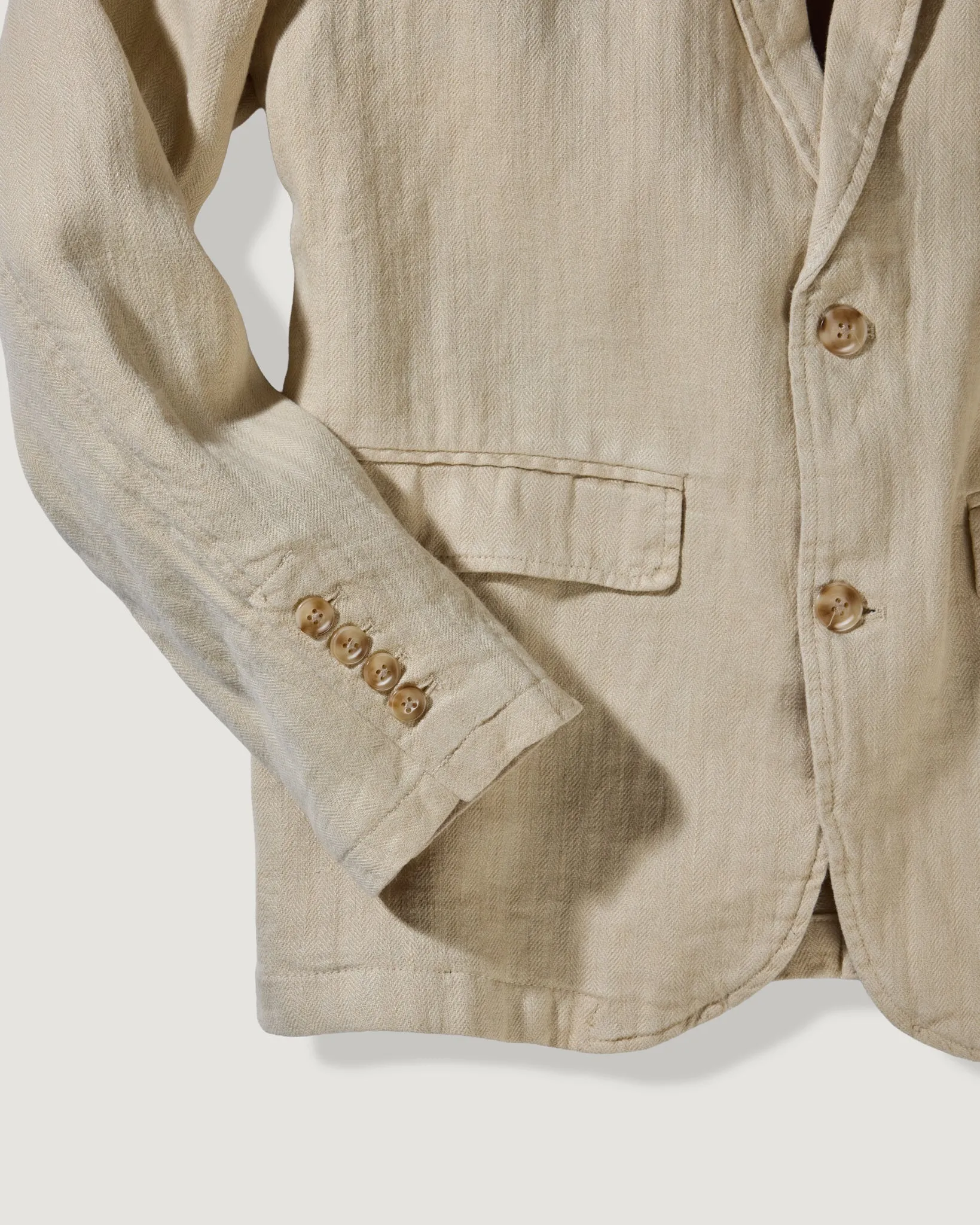 Flemings Linen Herringbone Blazer - Pebble sold by Grayers product image thumbnail 3