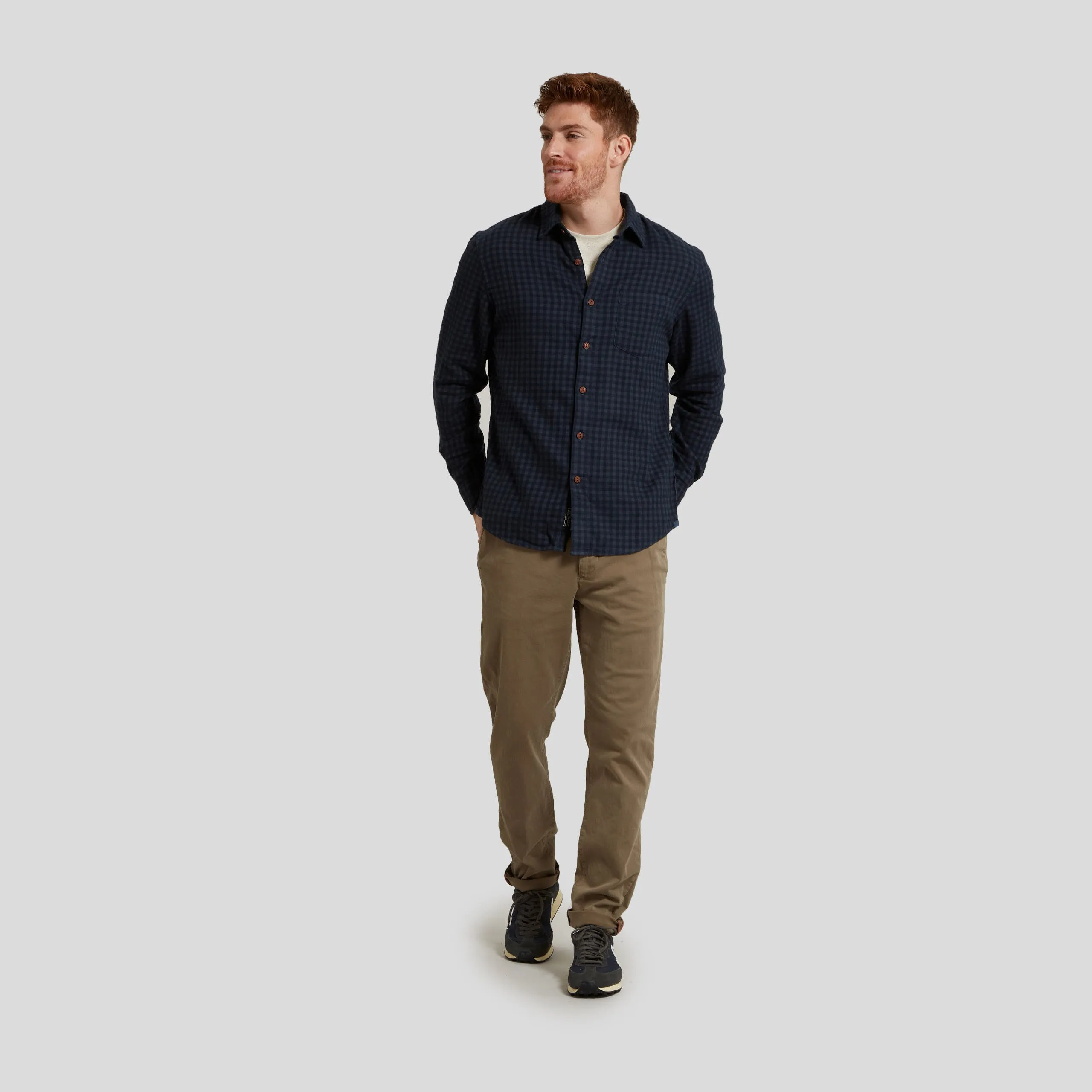 Mini Gingham Cotton Flannel Shirt – Dark Navy sold by Grayers product image thumbnail 5