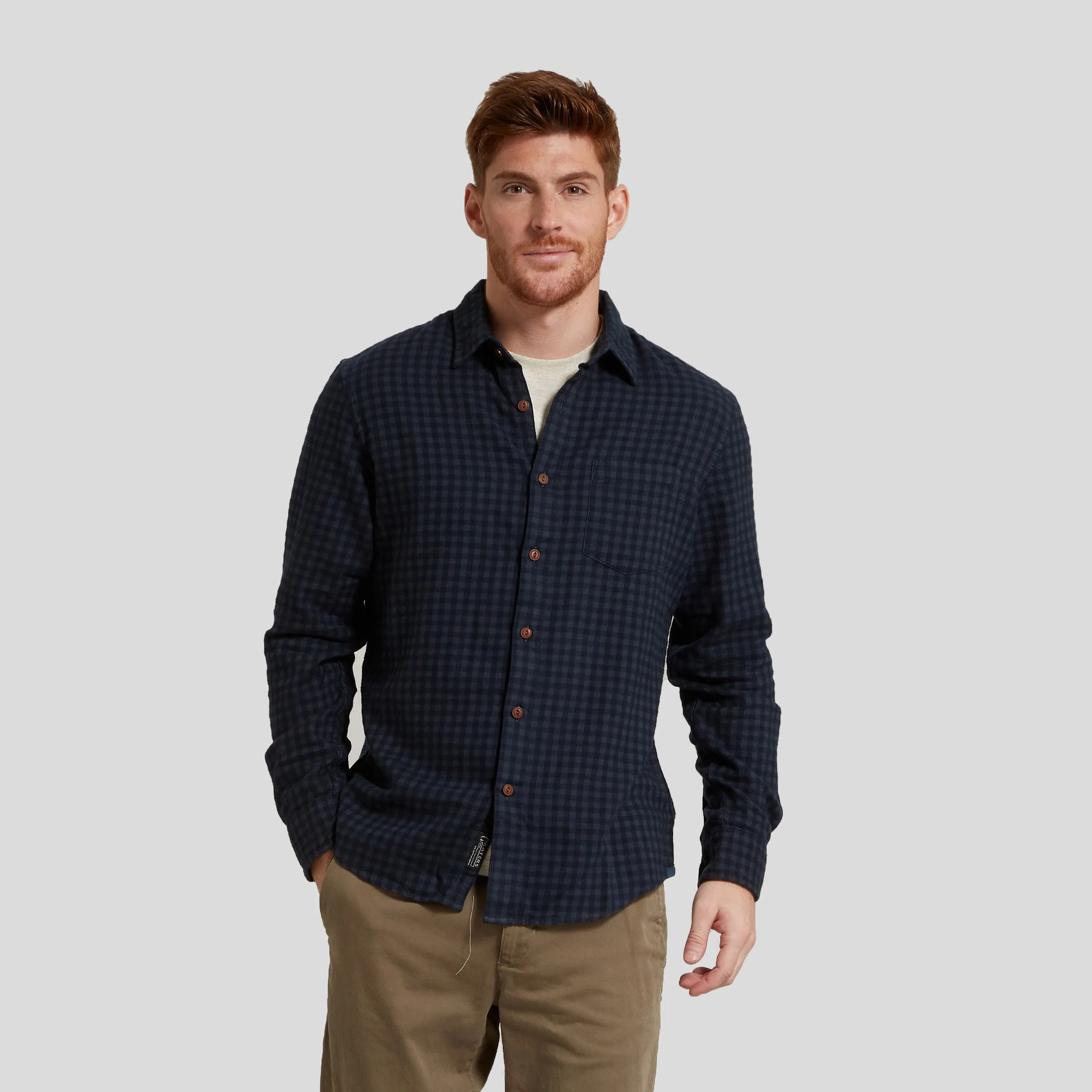 Mini Gingham Cotton Flannel Shirt – Dark Navy sold by Grayers product image thumbnail 2