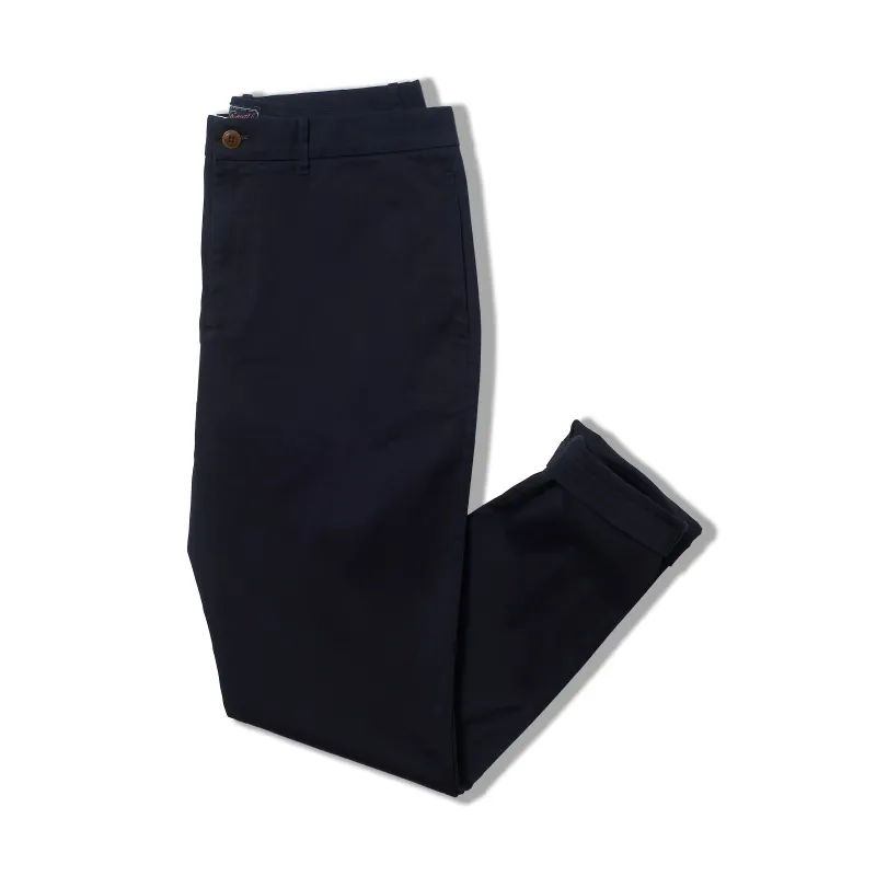 Thompson Flex Stretch Slim Fit Chino - Dark Navy made by Grayers