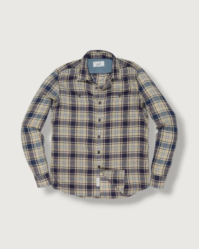 Wooton Power Loom Twill Long Sleeve Shirt - Blue Depth/Humus (Final Sale)* made by Grayers