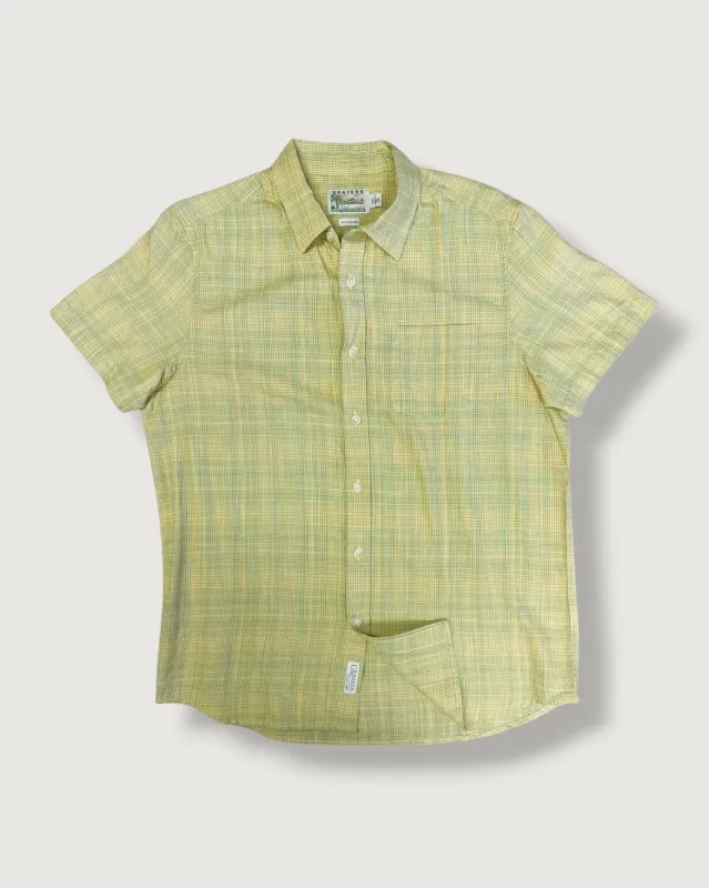 Lightweight Power Loom Short Sleeve Shirt SMP - Yellow Plaid (Final Sale) made by Grayers