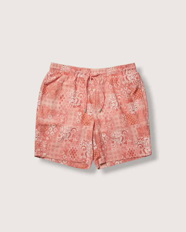 Eco Poly Cotton Stretch Swim Trunk 7" SMP - Red Bandana (Final Sale) made by Grayers