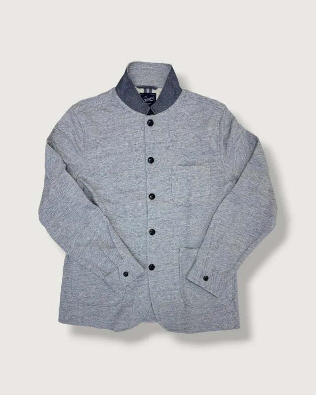Dunlop Stand Up Collar Terry Blazer SMP - Light Blue Heather (Final Sale) made by Grayers