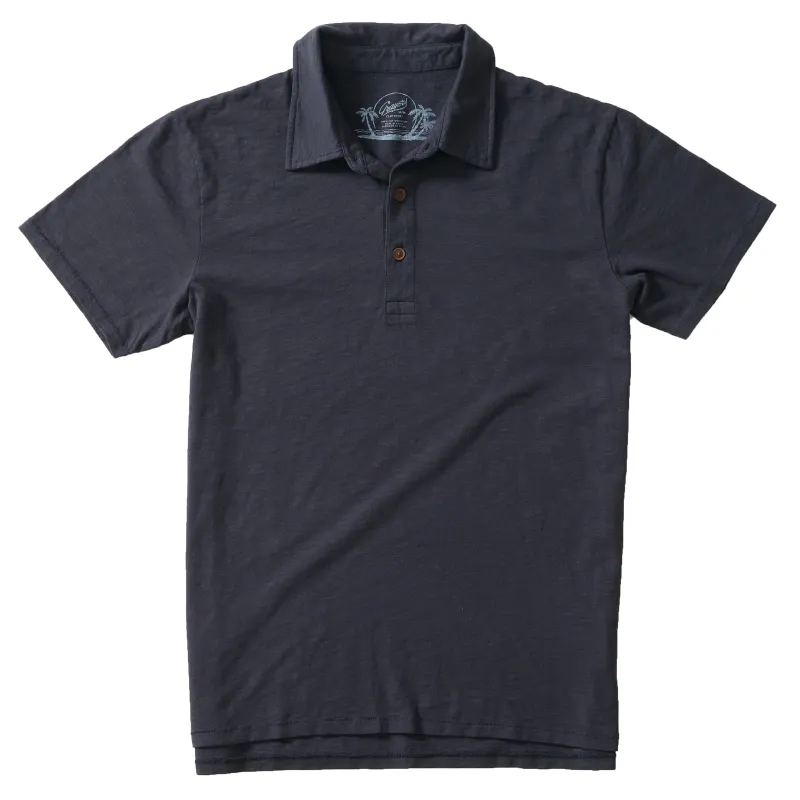 South Bay Slub Jersey Polo - Dark Navy made by Grayers