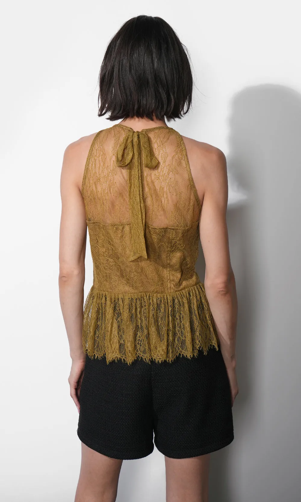 Flora Sheer Lace Over Lay Halter Top sold by Greylin product image thumbnail 2