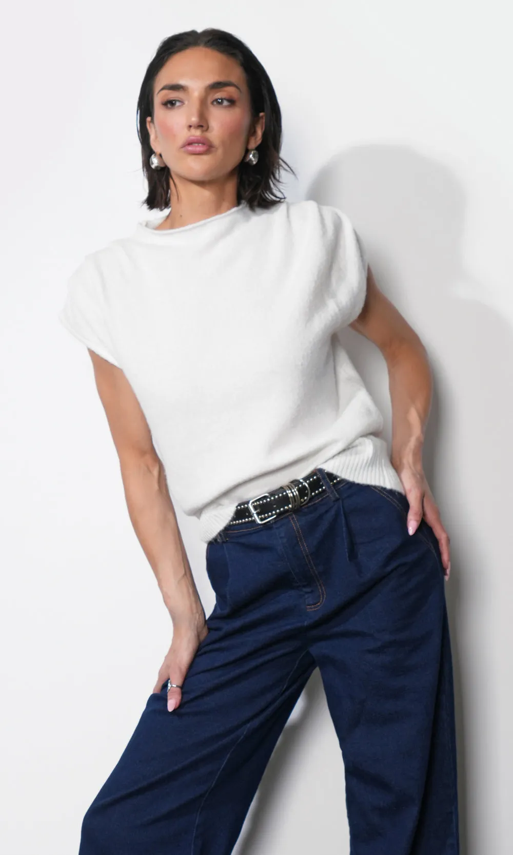 Arieta Sleeveless Funnel Knit Top sold by Greylin product image thumbnail 3