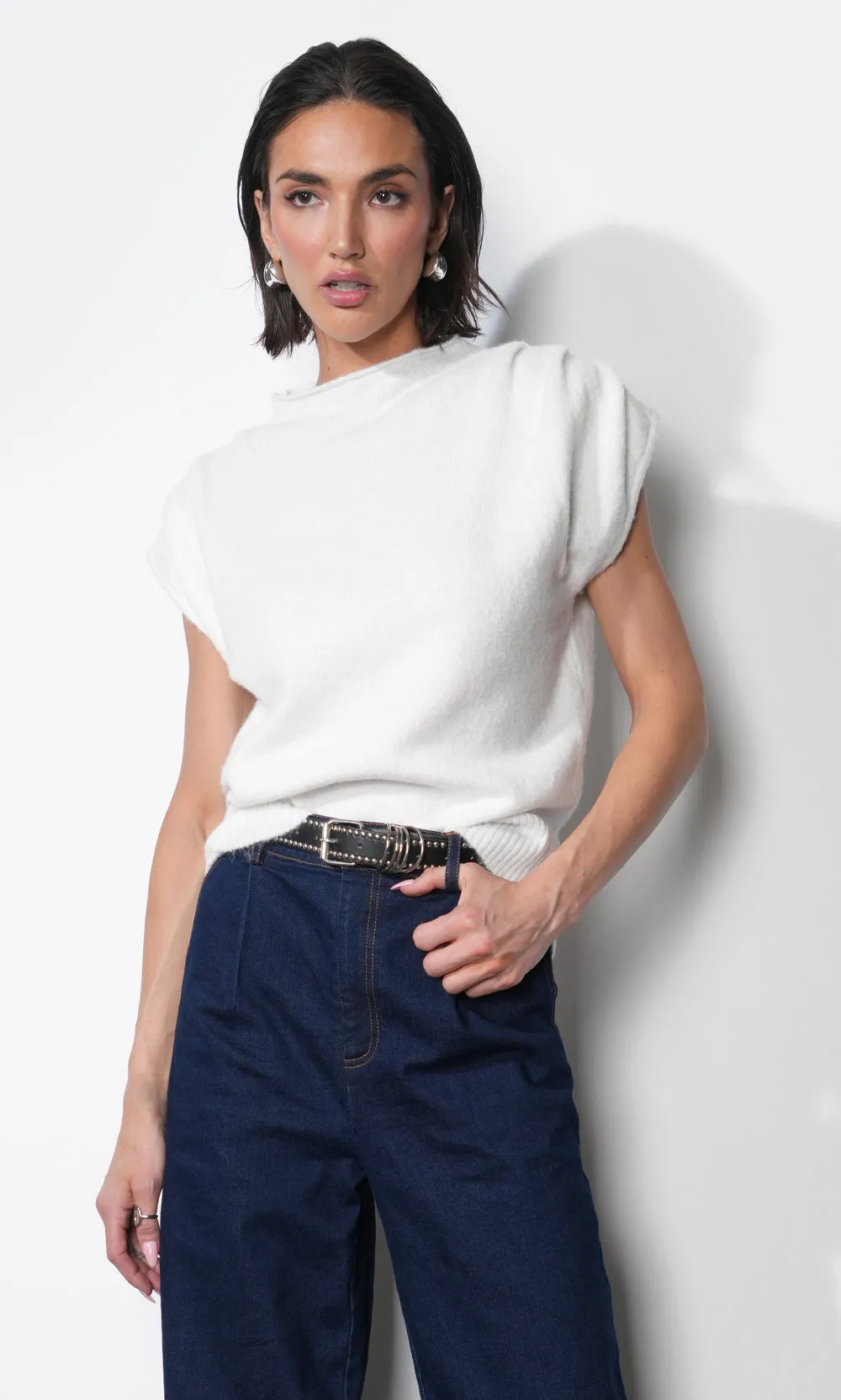 Arieta Sleeveless Funnel Knit Top sold by Greylin product image thumbnail 5