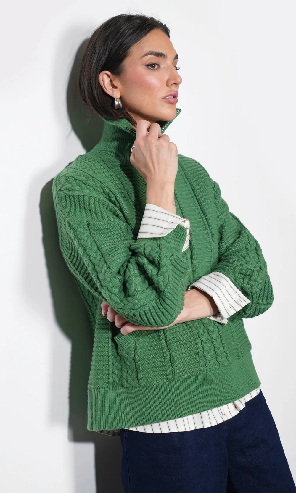 Mila Half Zip Up Cable Knit Sweater sold by Greylin product image thumbnail 4