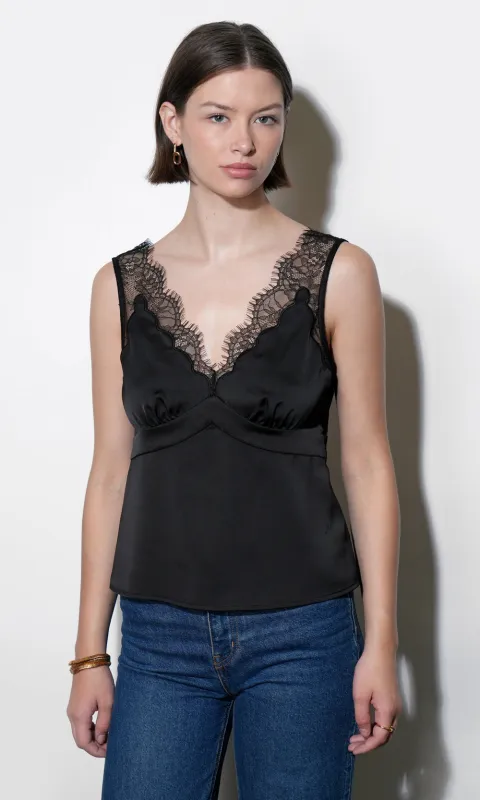 Isis Lace Detail Satin Cami sold by Greylin