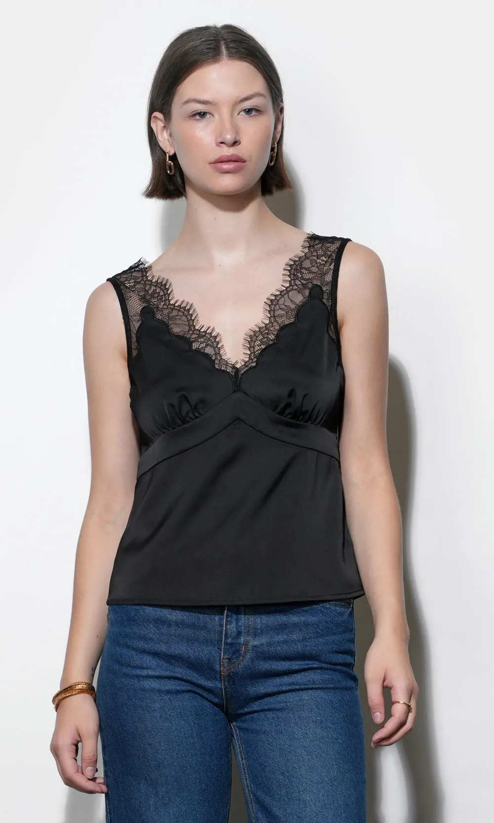 Isis Lace Detail Satin Cami sold by Greylin product image thumbnail 4