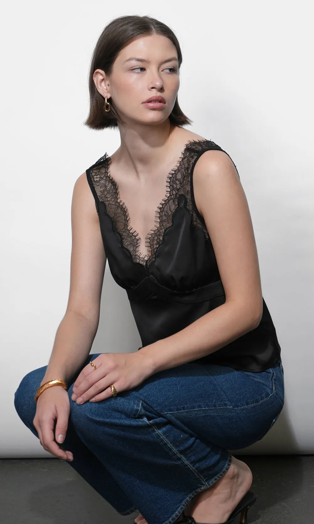 Isis Lace Detail Satin Cami sold by Greylin product image thumbnail 3