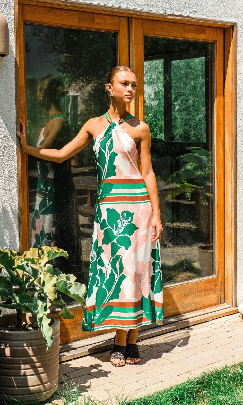 Lyra Border Halter Midi Dress sold by Greylin product image thumbnail 2