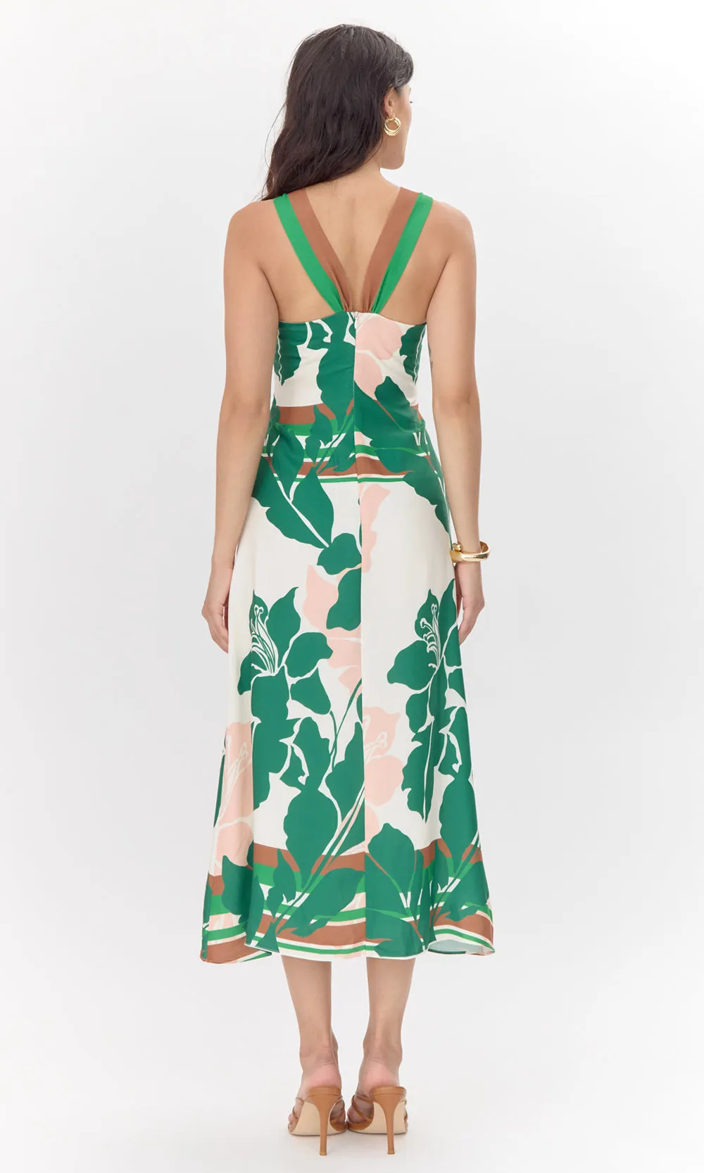 Lyra Border Halter Midi Dress sold by Greylin product image thumbnail 4