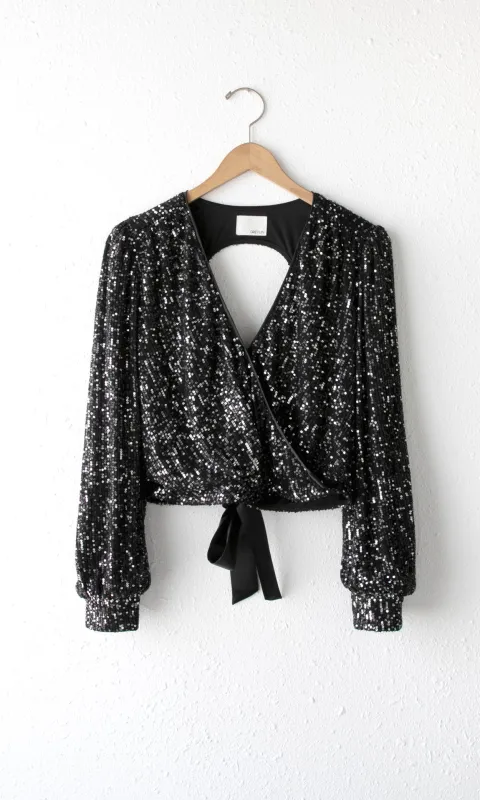 Eliza Open Back Sequin Top sold by Greylin