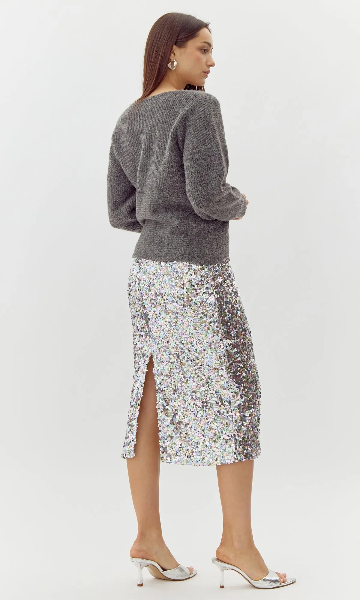 Lacey Sequins Midi Skirt sold by Greylin product image thumbnail 3