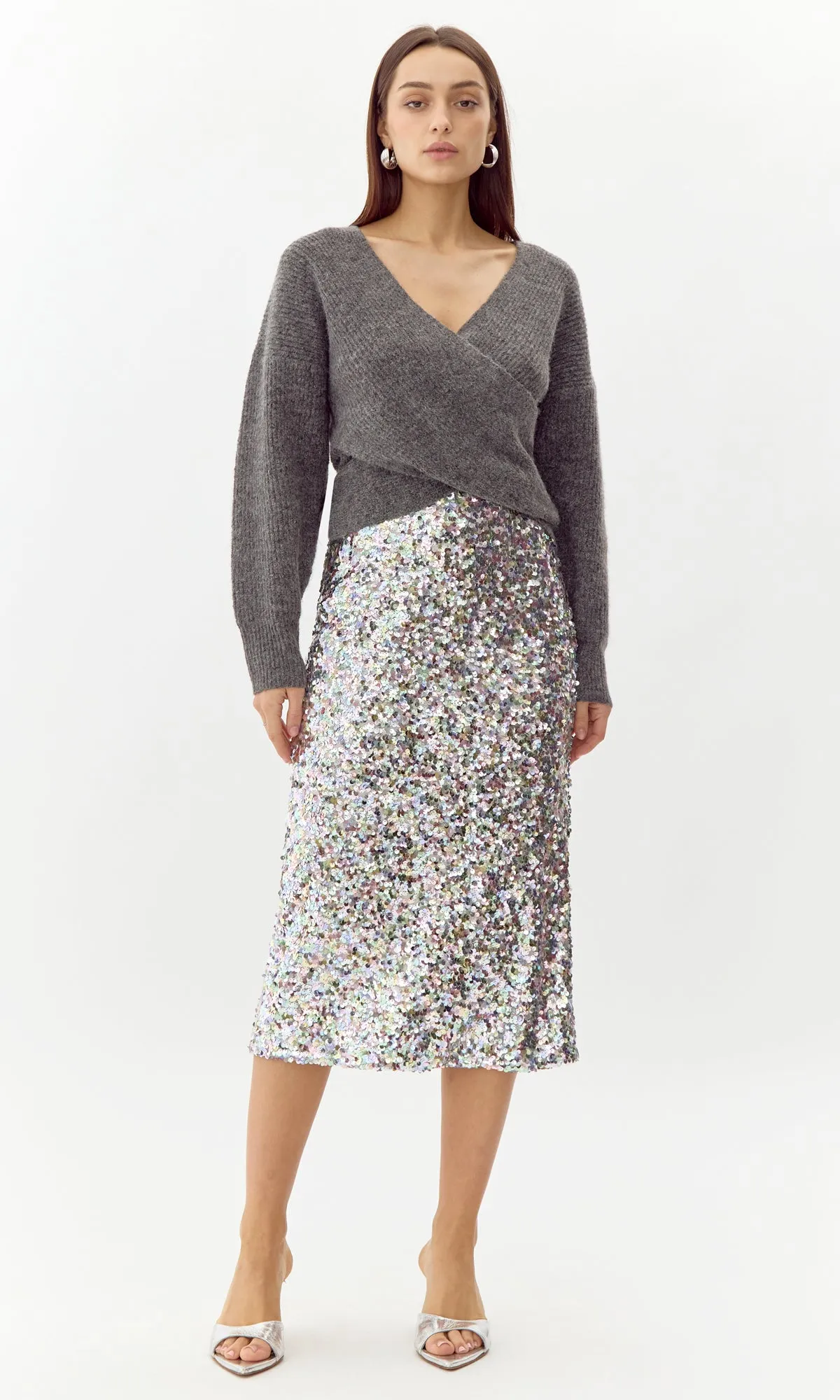 Lacey Sequins Midi Skirt sold by Greylin product image thumbnail 2