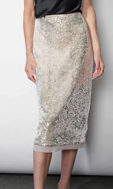 Gianna Velvet Sequin Midi Skirt sold by Greylin