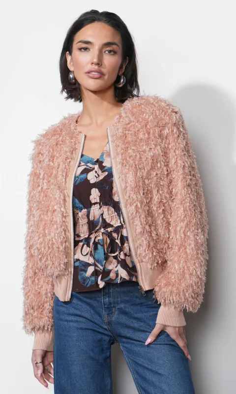Imani Shaggy Rib Hem Jacket sold by Greylin