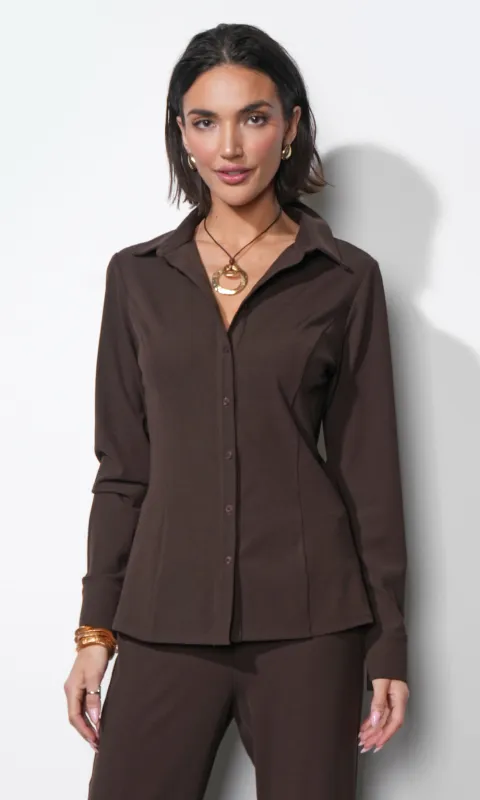 Margot Button Up Rib Knit Top sold by Greylin