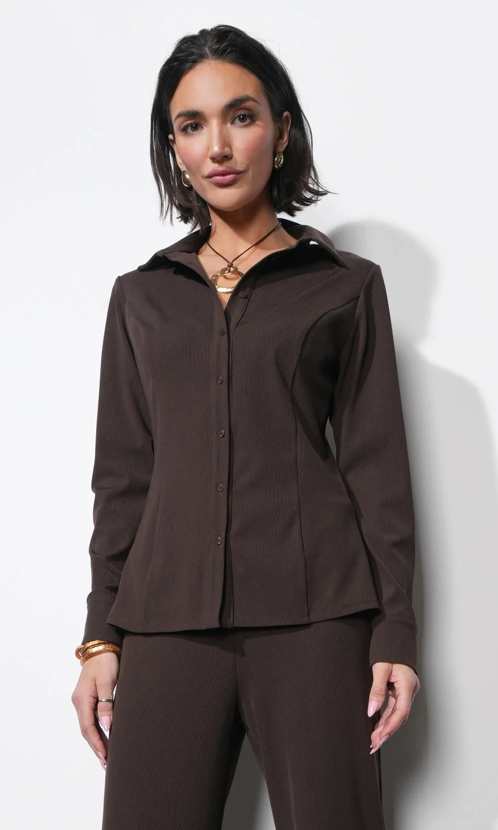 Margot Button Up Rib Knit Top sold by Greylin product image thumbnail 3