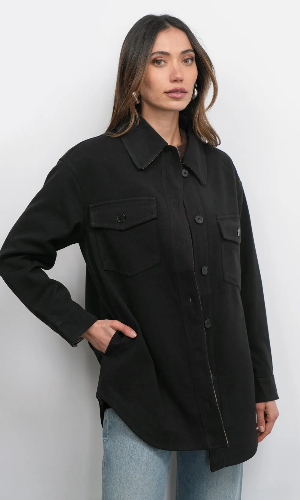 Aly Glen Plaid Cozy Soft Shirt Jacket sold by Greylin product image thumbnail 2