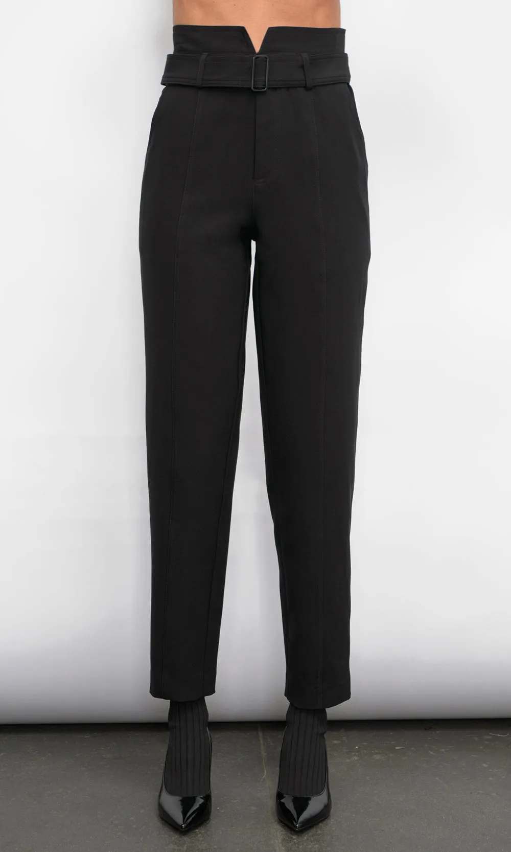 Abilene Belted Paper Bag High Waist Pants sold by Greylin