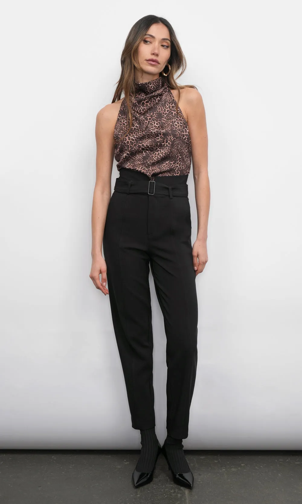 Abilene Belted Paper Bag High Waist Pants sold by Greylin product image thumbnail 4