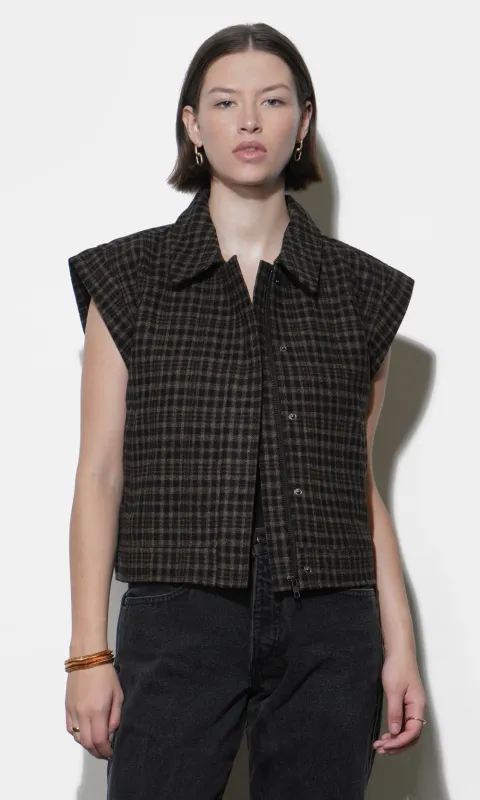 Londyn Plaid Zip Up Vest sold by Greylin