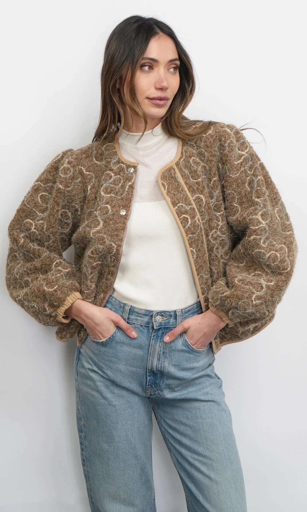 Harrison Embroidered Fuzzy Jacket sold by Greylin product image thumbnail 3