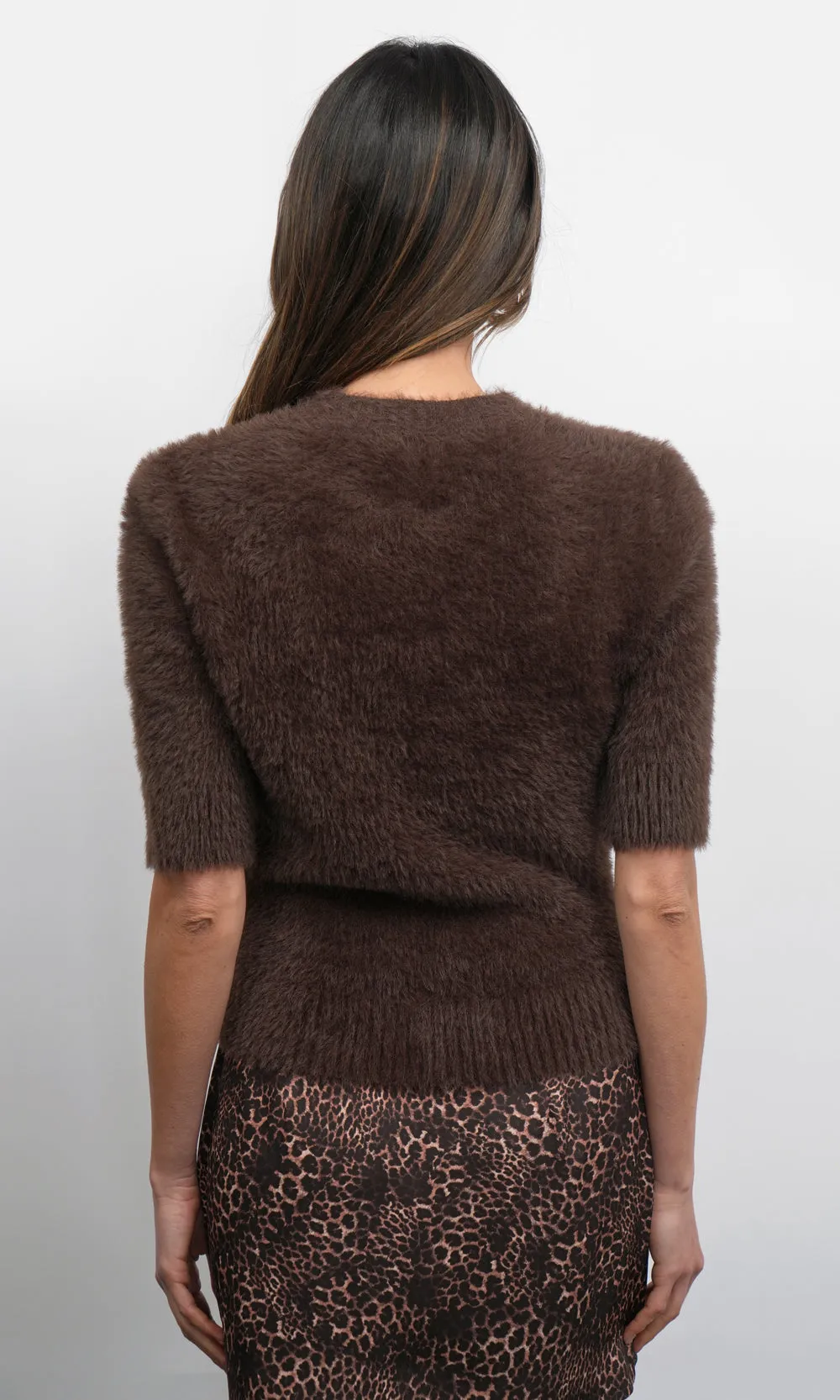 Odette Fuzzy Elbow Sleeve Knit Top sold by Greylin product image thumbnail 4