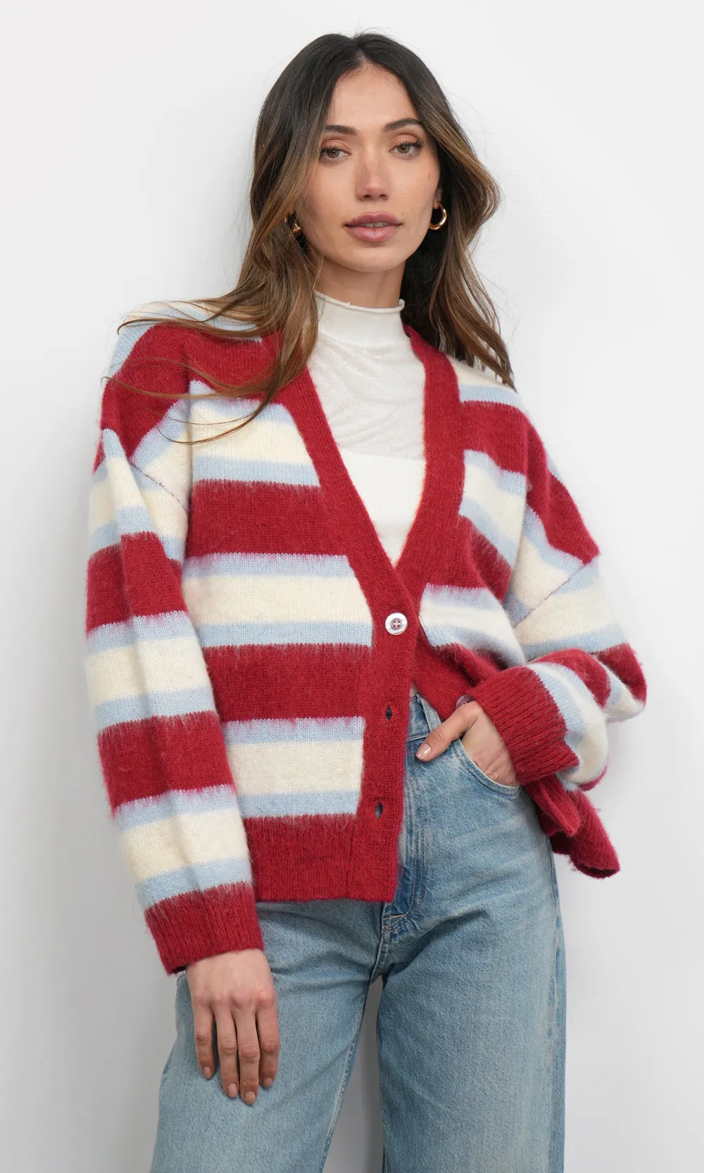 Fallon Cozy Oversized Stripe Cardigan sold by Greylin product image thumbnail 4